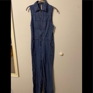 Free people denim jumpsuit